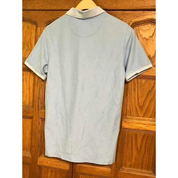 Van Heusen Never Tuck Slim Fit Mens Polo Shirt Short Sleeve  Della Robbia Blue S - Picture 2 of 6